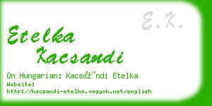 etelka kacsandi business card